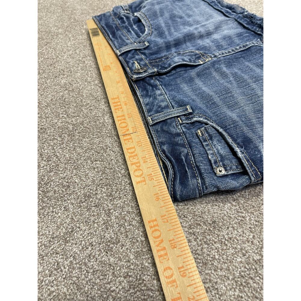 Aeropostale Low Rise Micro Mini Denim Skirt 7/8 Y2K 2000s Raw Hem Indie sleaze - Picture 7 of 13